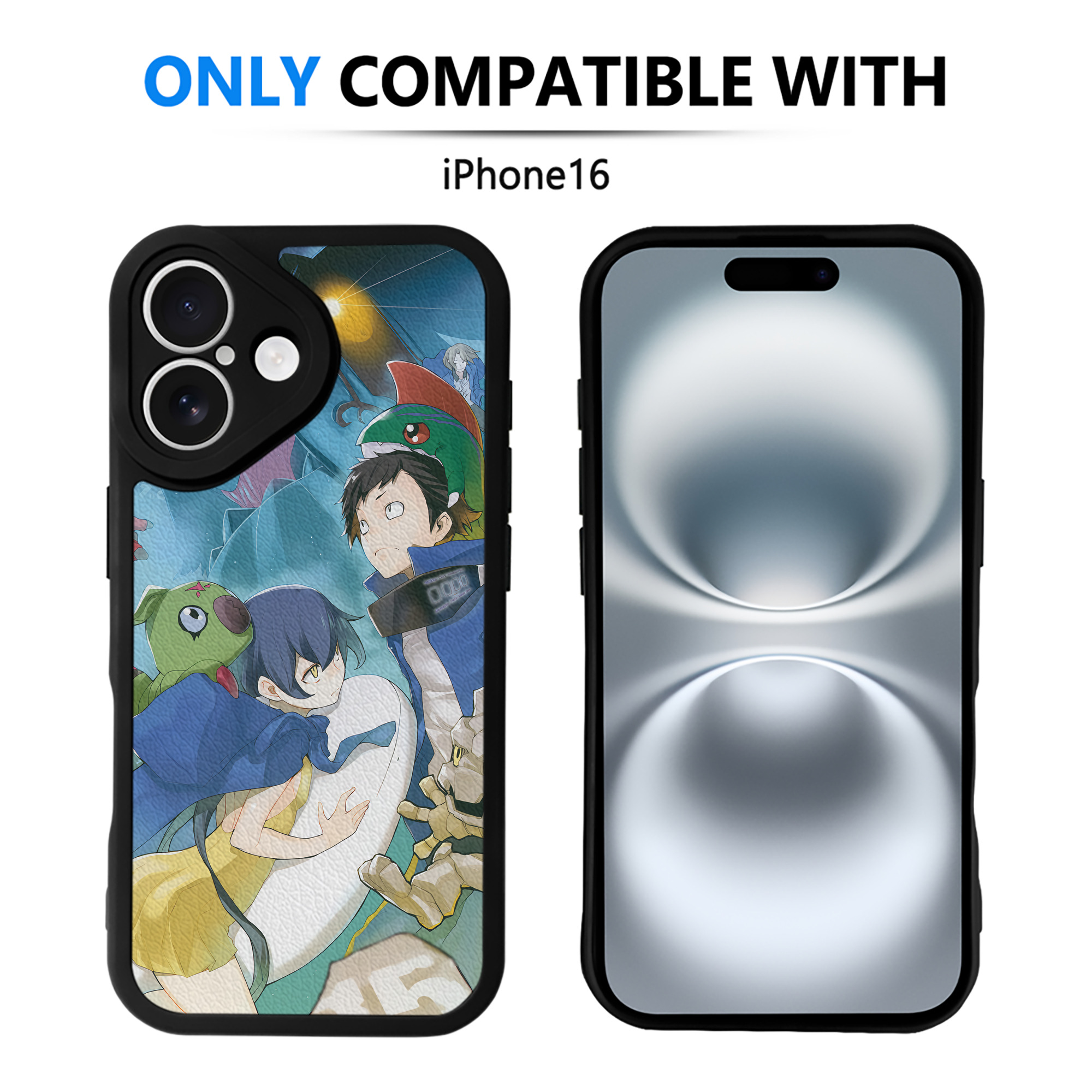 （画像用） Digimon デジタルモンスター/デジモン 【iPhone 16シリーズ対応】シリコンスマホケース（レザー調） 材質：シリコン